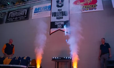 Halloween Doubleheader Sees Championship Banner Raised,
Teams Split Results Against Cougars