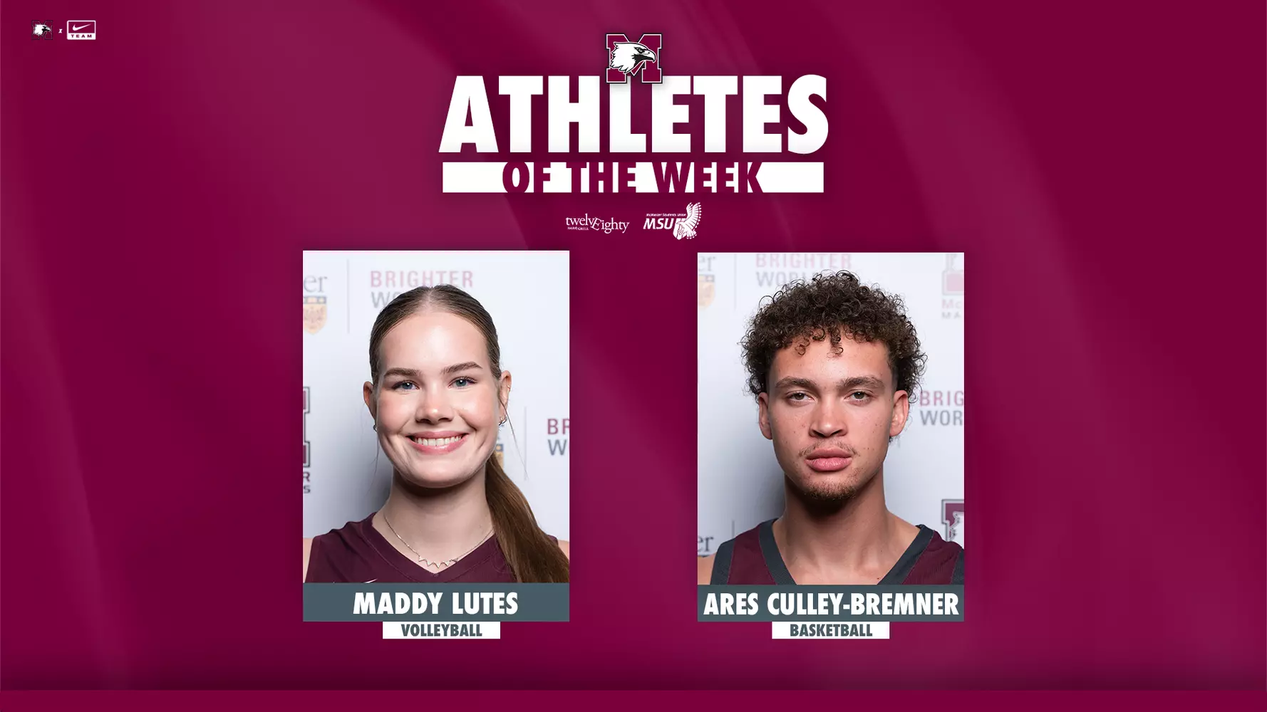 Lutes and Culley-Bremner named Marauder Athletes of the
Week