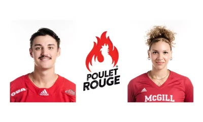 Hockey’s Belzile and volleyball’s Guidara named McGill
athletes of the week