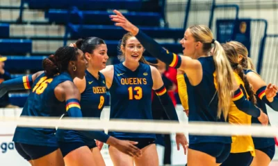 Queen’s Women’s Volleyball open weekend road trip with
straight sets win over York