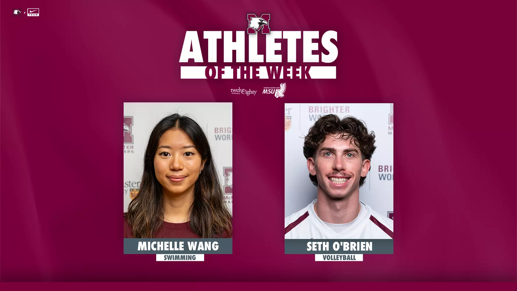 Wang and O’Brien named Marauder Athletes of the Week