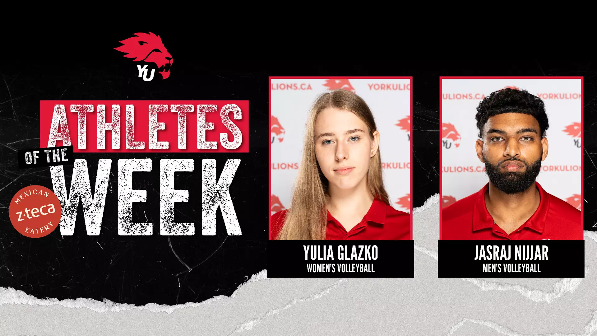 GLAZKO, NIJJAR NAMED Z-TECA MEXICAN EATERY YORK ATHLETES OF
THE WEEK FOR PERIOD ENDING NOV. 23