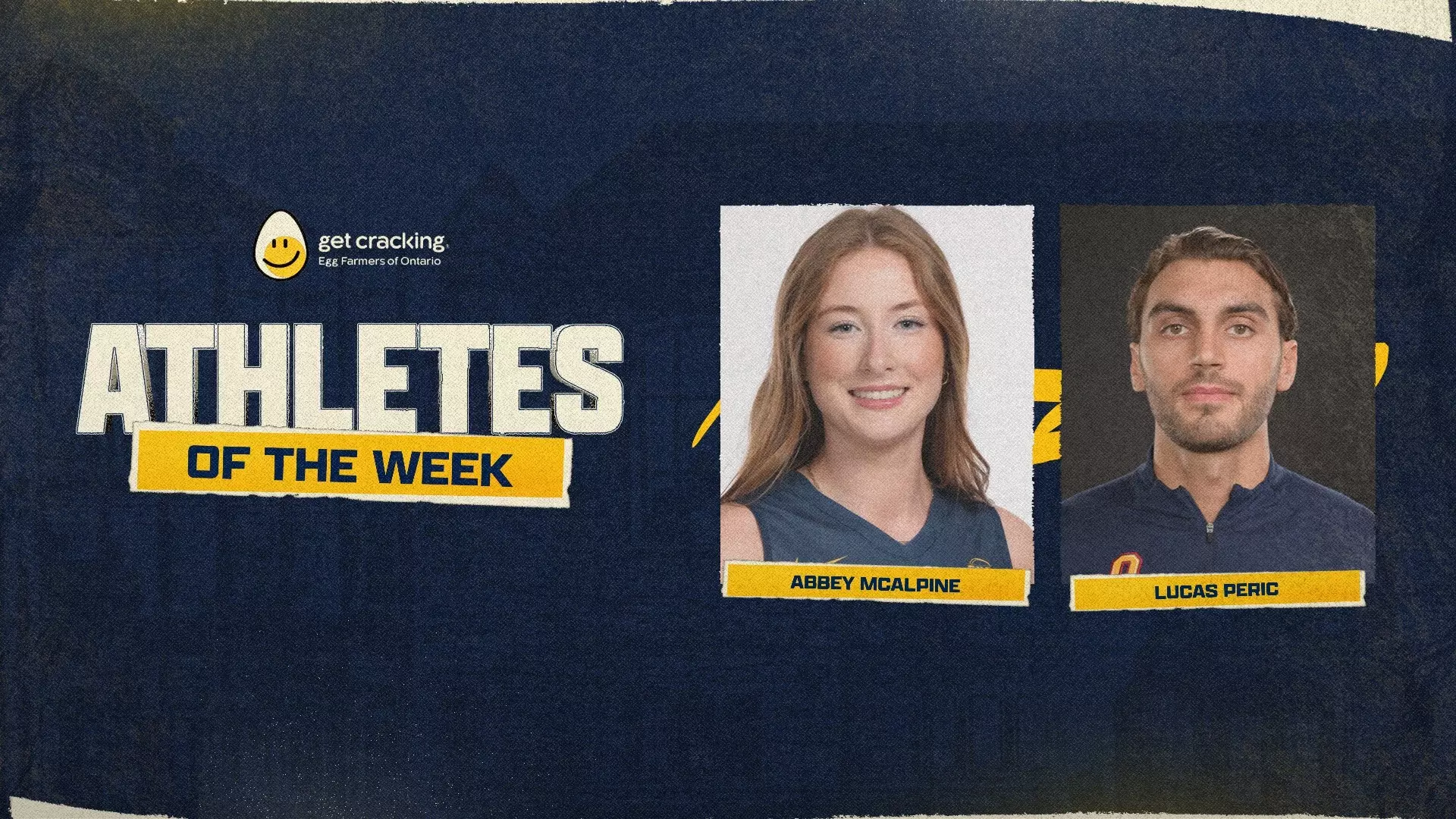 Abbey McAlpine, Lucas Peric named Queen’s Student-Athletes
of the Week