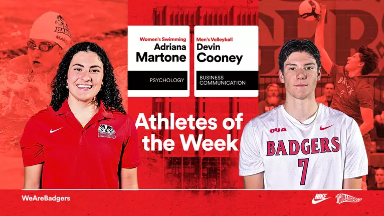 Martone, Cooney named Brock University Athletes of the
Week