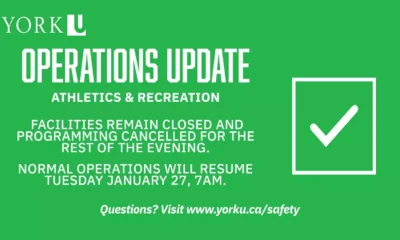 UNIVERSITY WEATHER WATCH LIFTED EFFECTIVE 9:00 PM, NORMAL
A&R OPERATIONS RESUME TUESDAY AT 7:00 AM