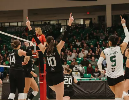 Huskies Dig Deep, Take Down UFV in Four Set Battle at the
PAC