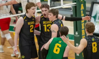 Golden Bears rebound after opening set to defeat WolfPack in
four