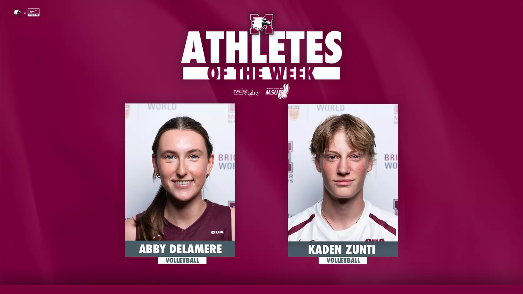 Delamere and Zunti named Marauder Athletes of the
Week