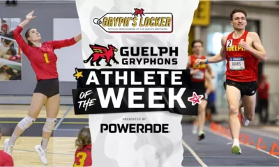 Briar Crerar (Women’s Volleyball) and Max Davies (Men’s
Track and Field) Named Gryph’s Locker Athletes of the Week,
presented by POWERADE
