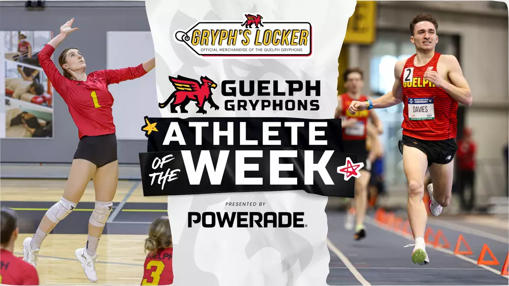 Briar Crerar (Women’s Volleyball) and Max Davies (Men’s
Track and Field) Named Gryph’s Locker Athletes of the Week,
presented by POWERADE