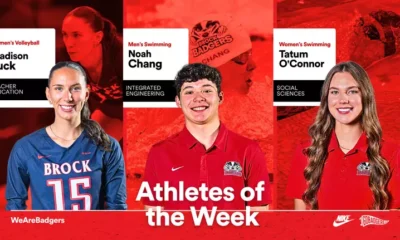 Tuck, Chang and O’Connor named Brock University Athletes of
the Week