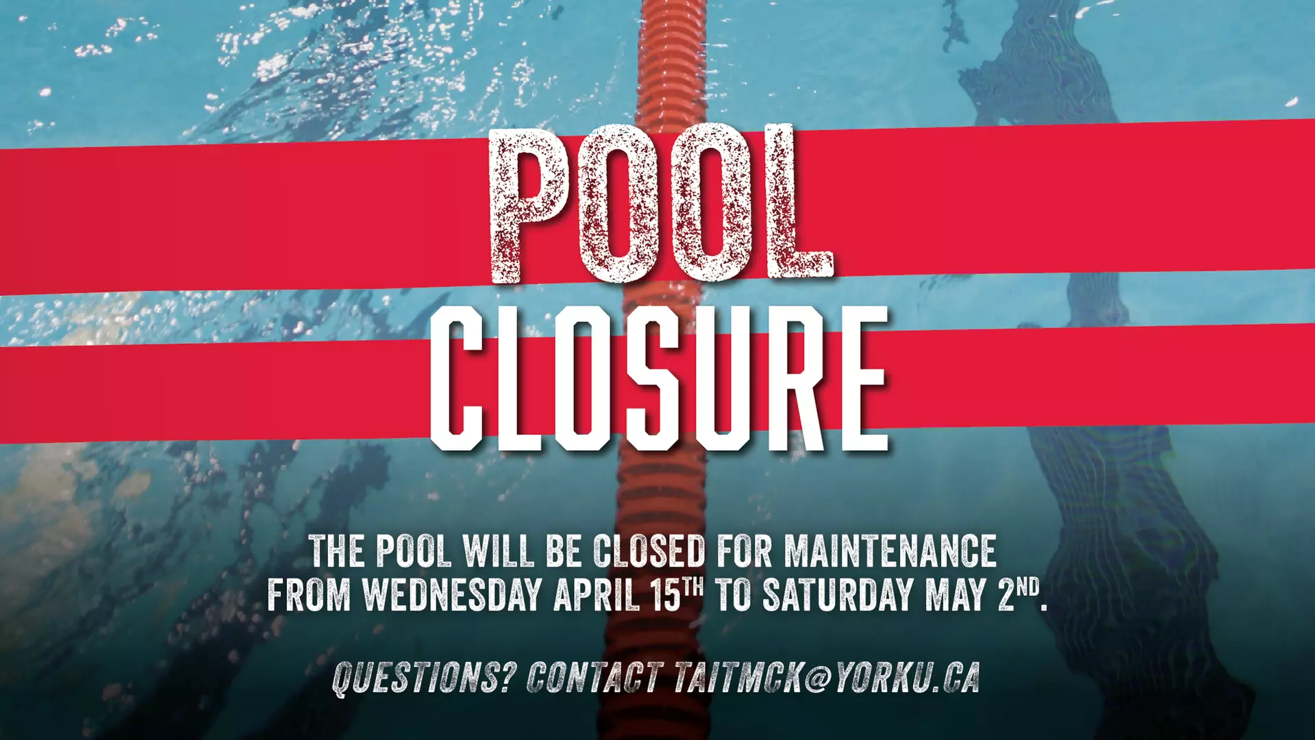 TAIT MCKENZIE CENTRE POOL CLOSED FOR MAINTENANCE APR. 15-MAY
3