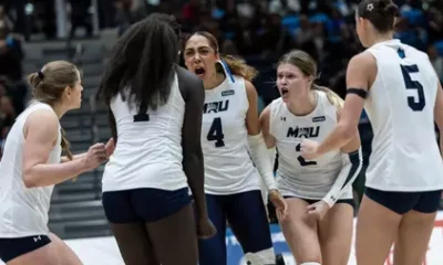 WVB: Cougars fall to Wolfpack in four sets in season
opener